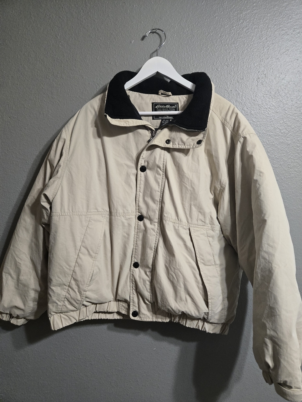 Eddie Bauer Vintage Goose Down Bomber Jacket Size Large